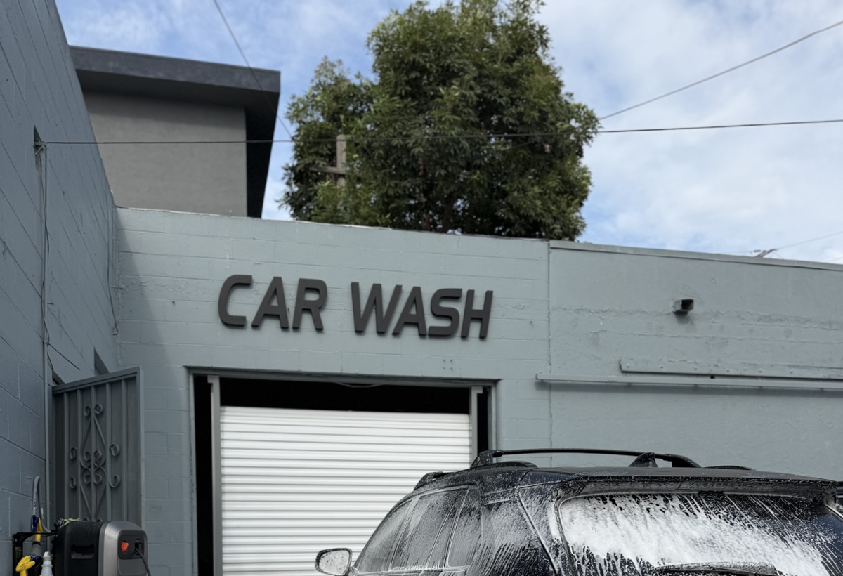 Vehicle being washed at the Calibri Motorsport wash station