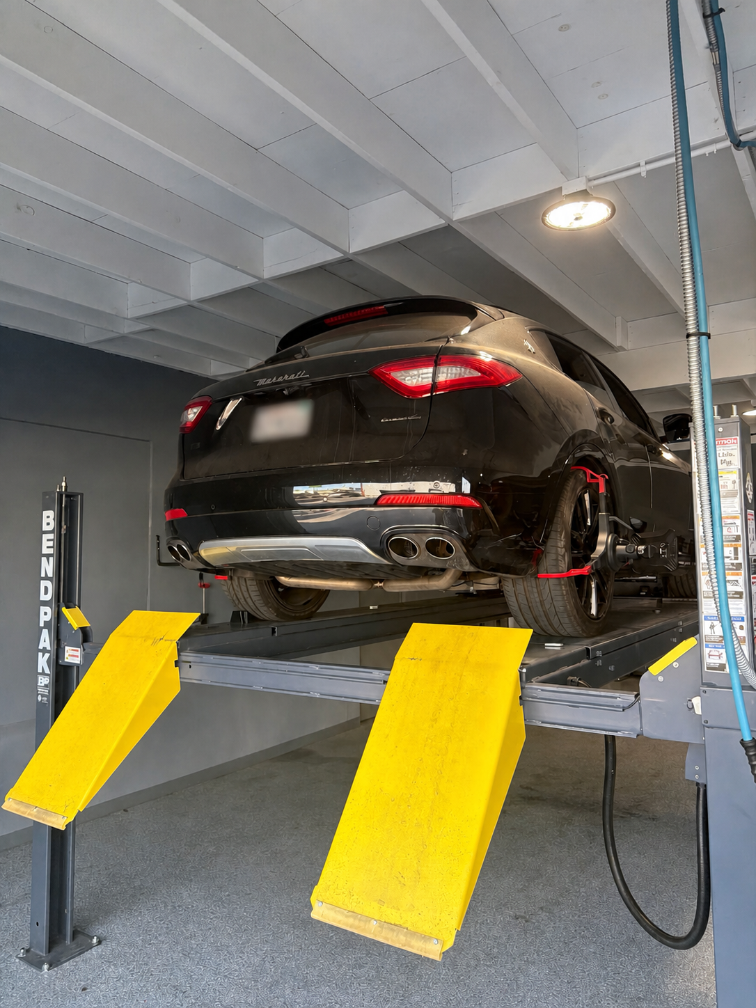 Maserati Levante on alignment equipment at Calibri Motorsport in Hawthorne