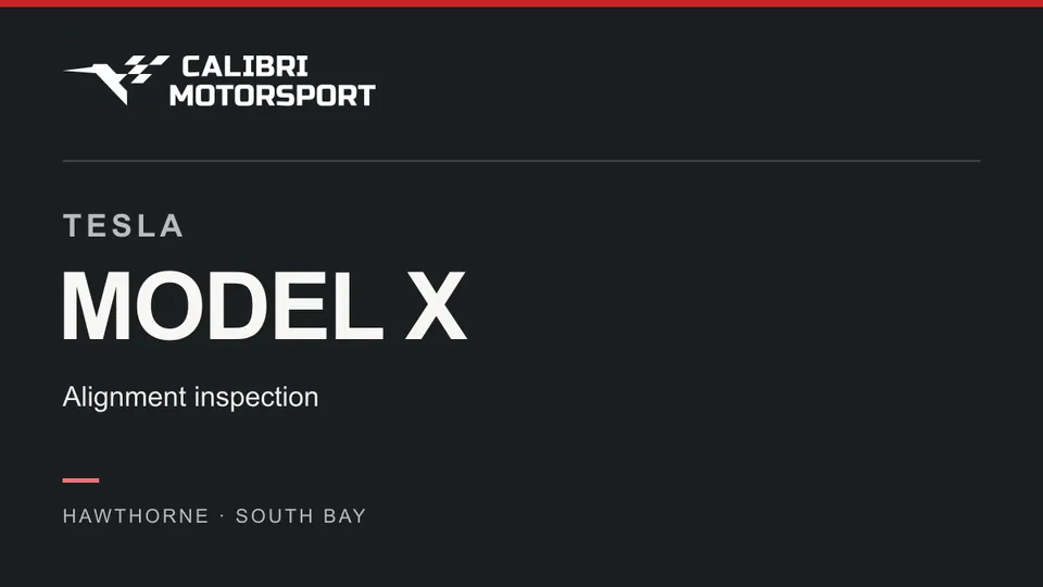 Calibri Motorsport article cover: TESLA MODEL X, Alignment inspection