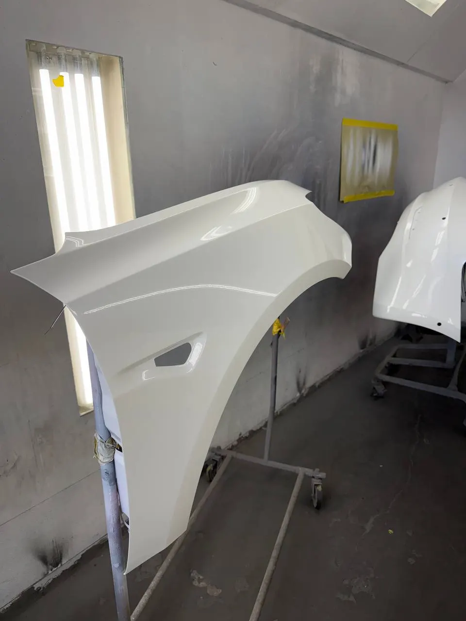 Body panels in our paint booth